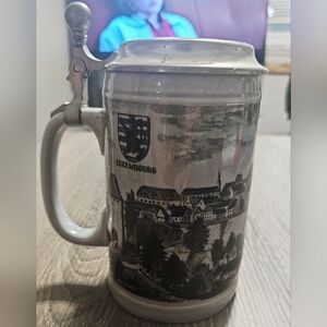 Vintage Vileray and Boch Septfontaines Luxembourg Pewter Lidded Stein